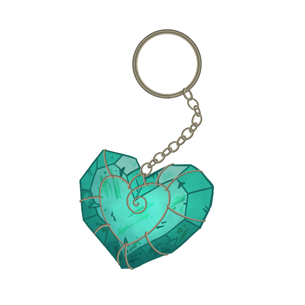 Drained Crystal Heart Charm