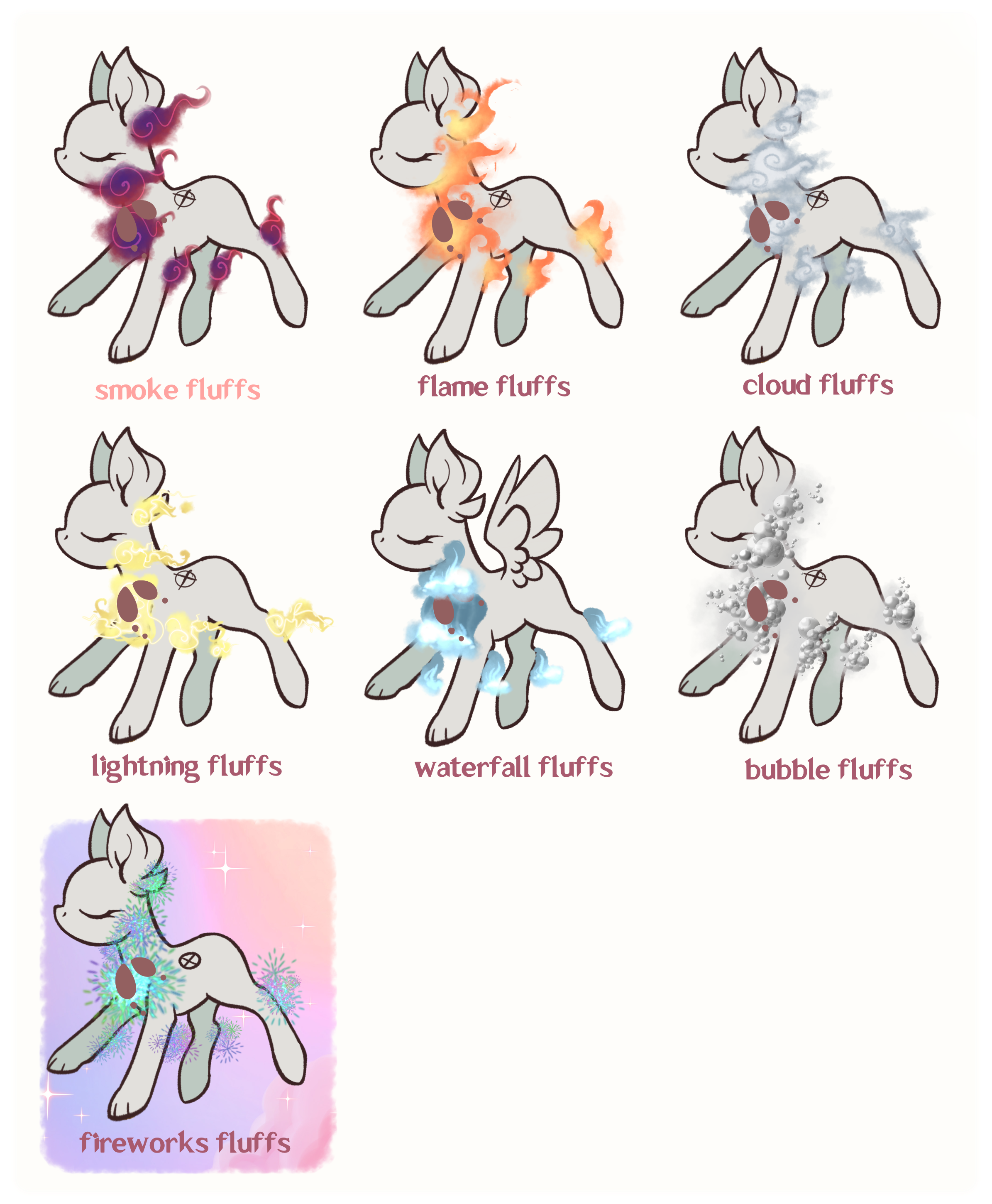 Smoke Fluffs Alternate Types