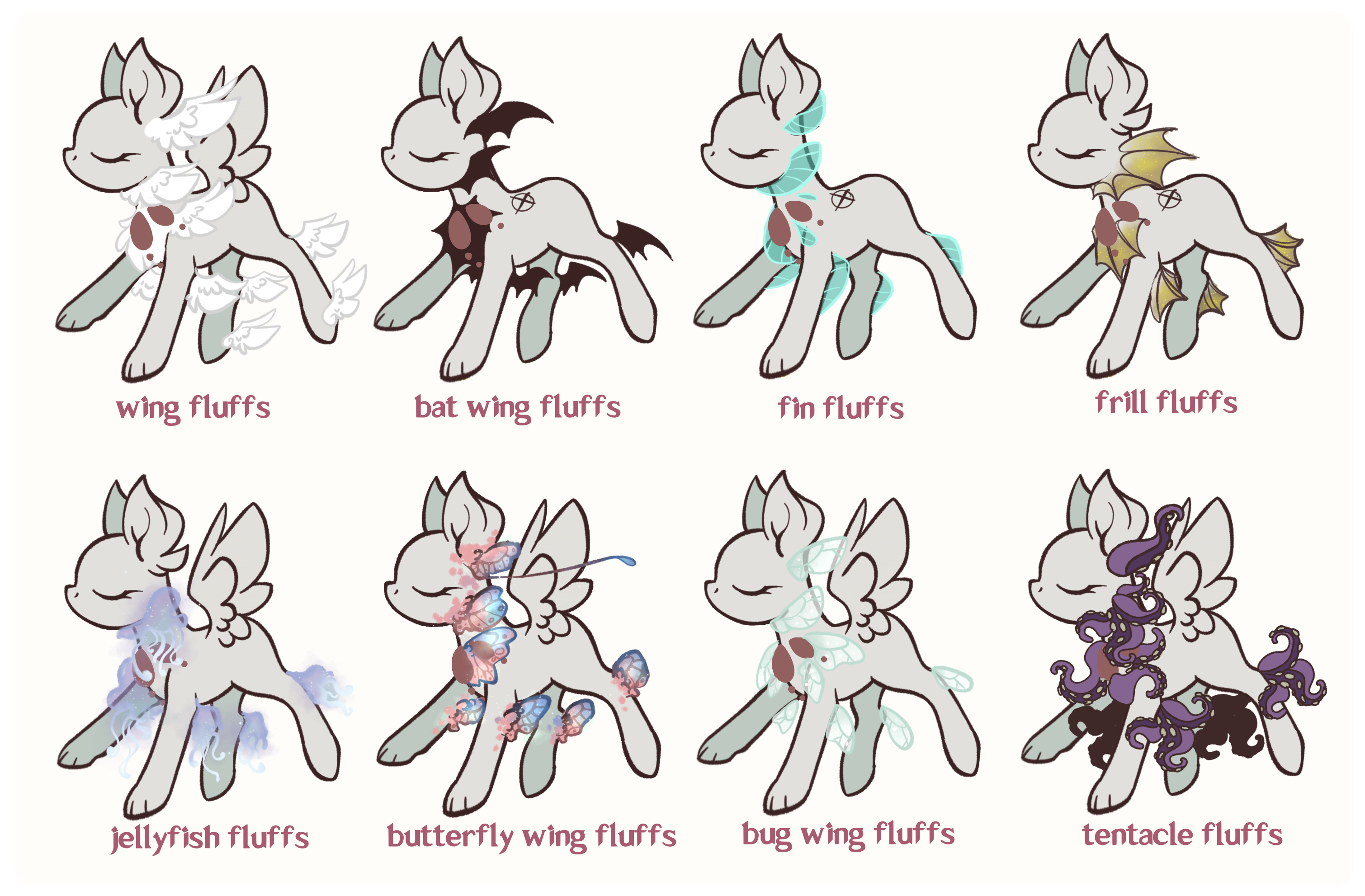 Wing Fluffs Alternate Types