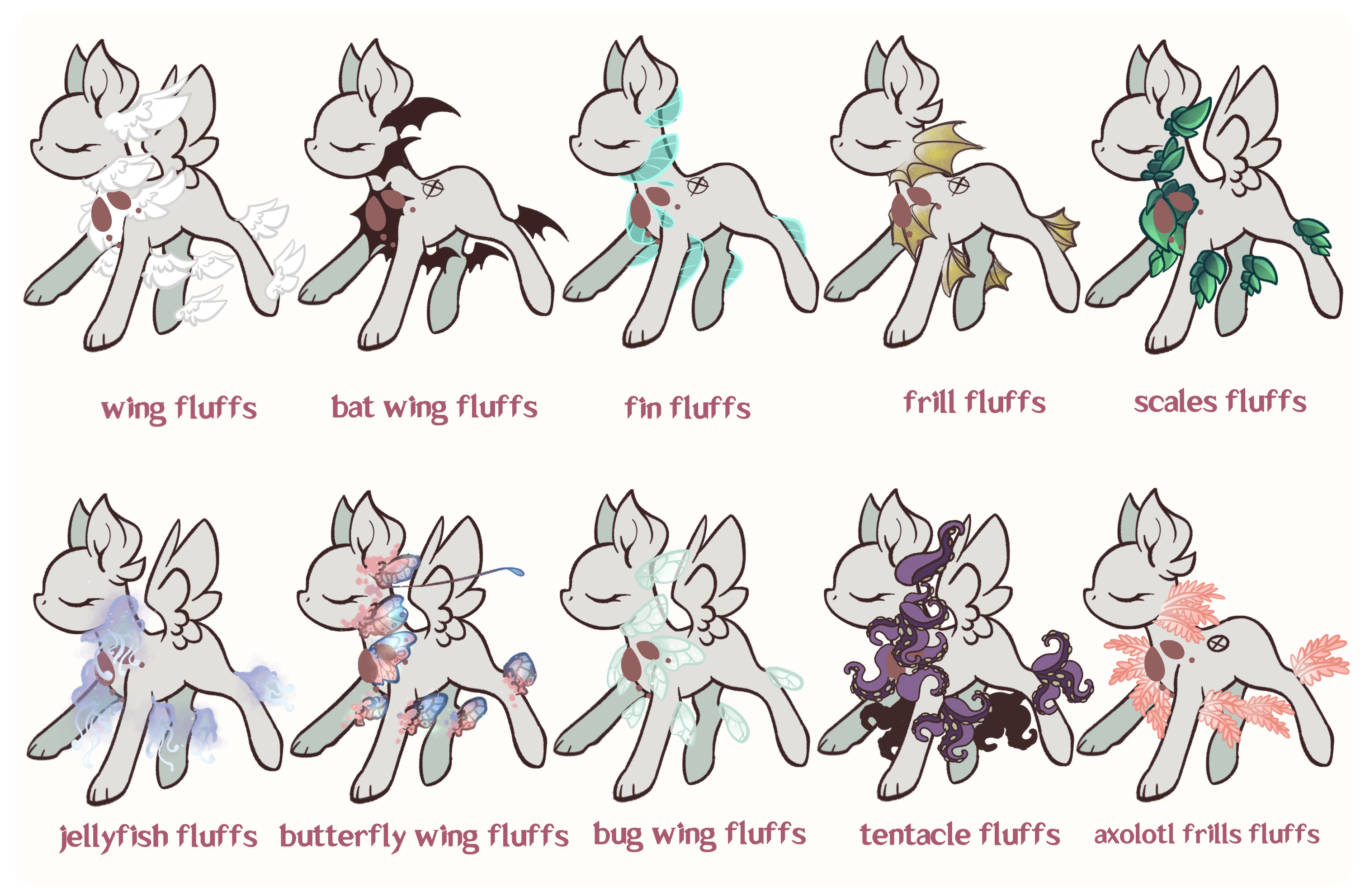 Wing Fluffs Alternate Types