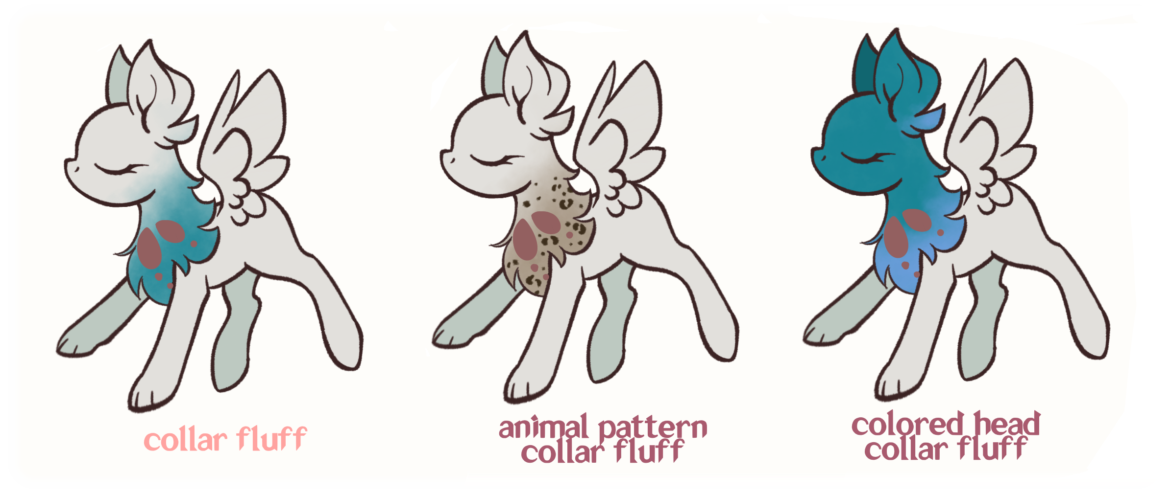 Collar fluffs alternate traits