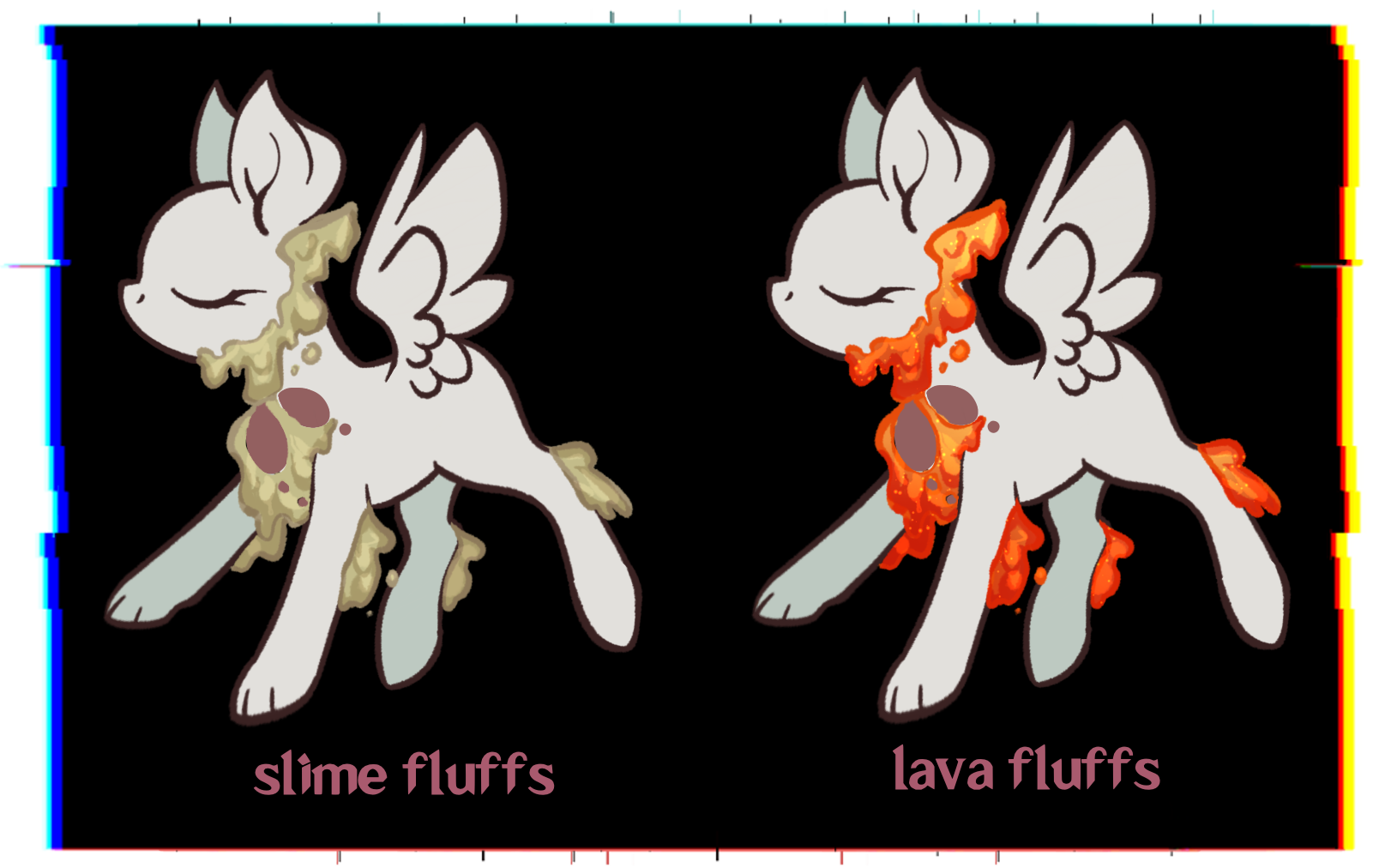 Leaf fluffs variants