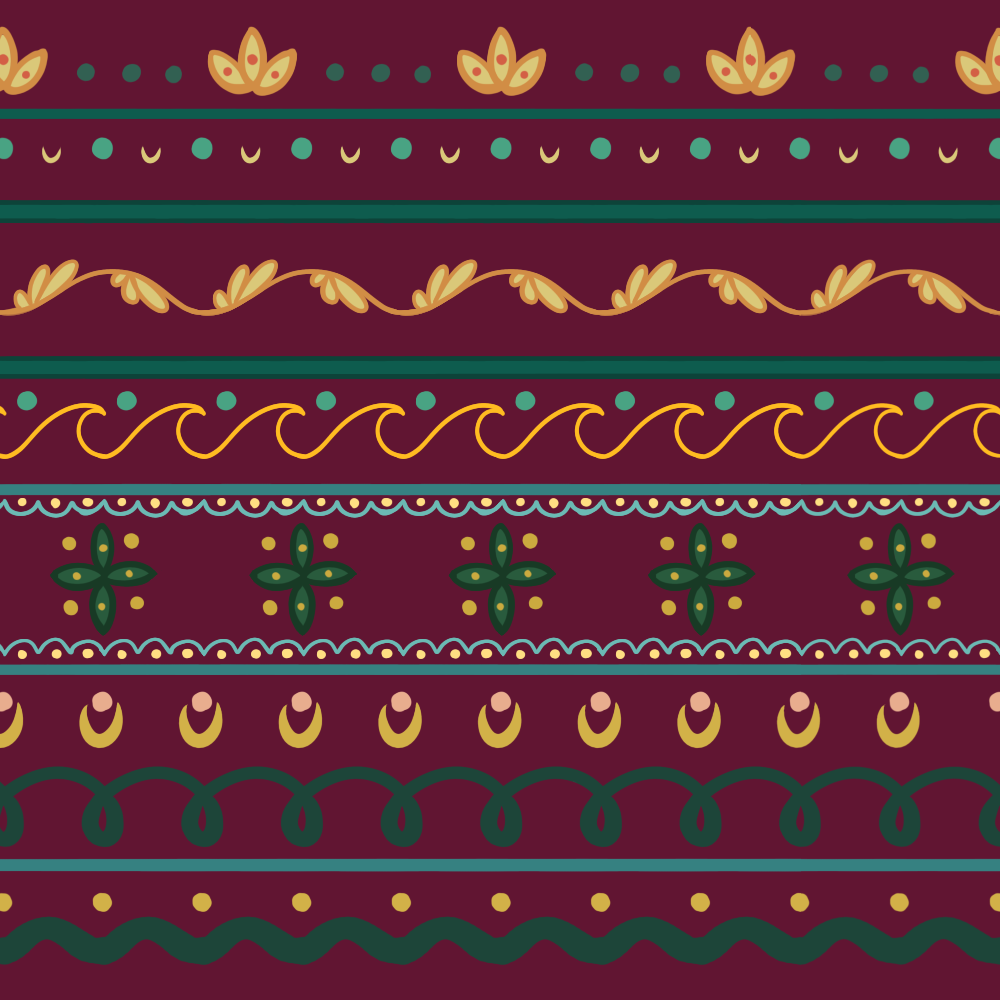 Traditional Everfree Village embroidery